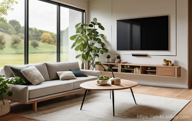 스마트 홈의 브랜드 및 제품 비교 - **Prompt 1: The Unified Smart Home Ecosystem**
"A bright, modern open-plan living room with larg...