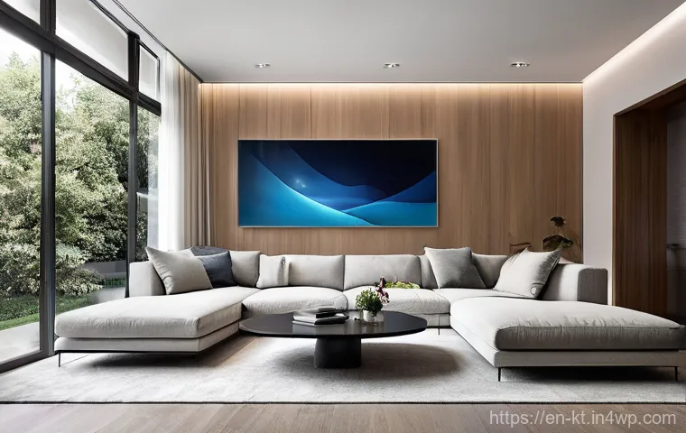 스마트 홈 개선을 위한 디자인 아이디어 - **Prompt: "A sleek, minimalist living room in a modern home, bathed in soft, natural morning light f...